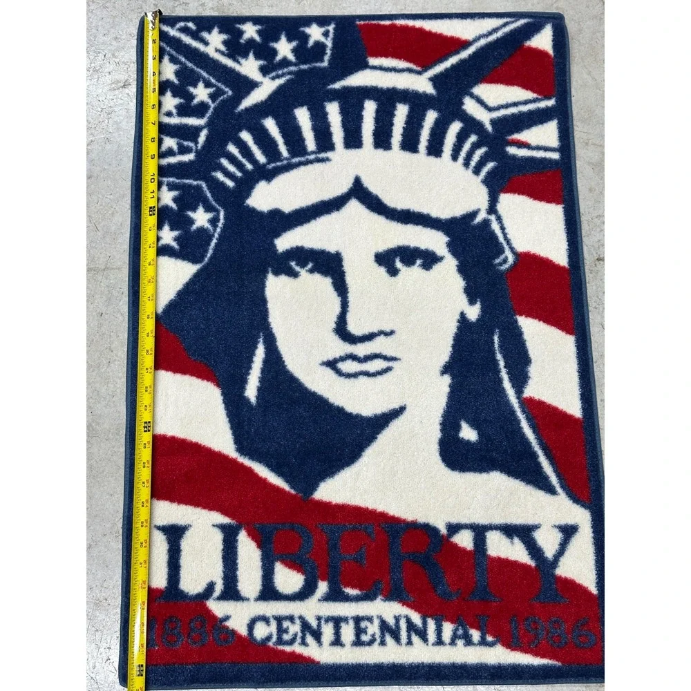 VTG Liberty Centennial 1886-1986 Throw Rug Red White Blue Statue Of Liberty USA
